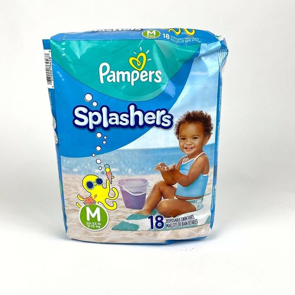 Pampers Splashers Swim Diapers Disposable Pants Medium 20-33 lb 9-15kg 18Ct - Picture 4 of 6
